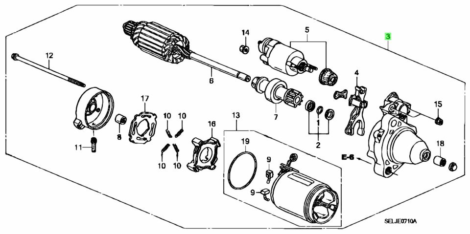 Buy Genuine Honda 31200PWAG52 (31200-PWA-G52) Motor Assy., Starter ...