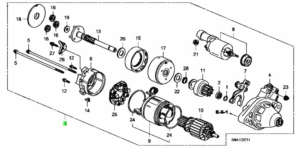 Buy Genuine Honda 31200RRA003 (31200-RRA-003) Starter for Honda Civic ...