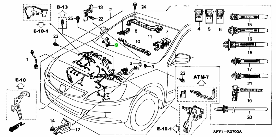 Honda inspire ua2 схема предохранителей