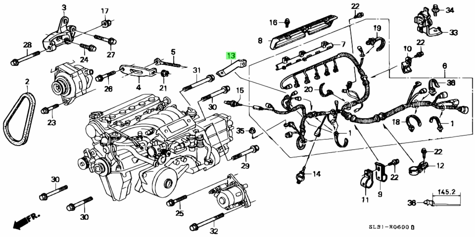 Схема двигателя b20b honda