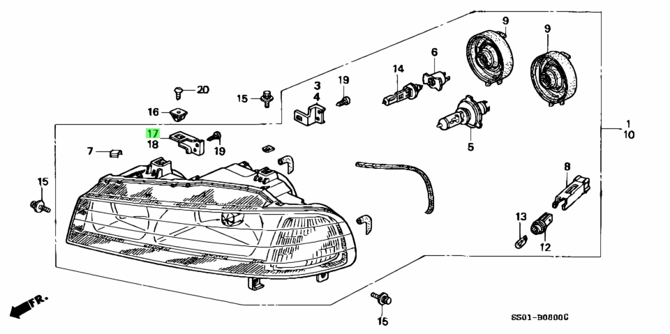 Buy Genuine Honda 33114SS0003 (33114-SS0-003) Bracket, R. (5) for Honda ...