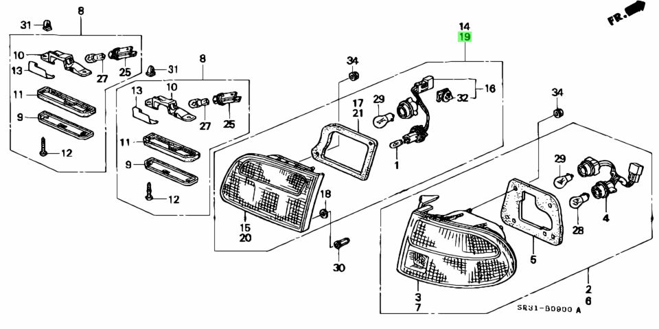 Buy Genuine Honda 34155SR3J01 (34155-SR3-J01) Light Assy., L. Lid ...