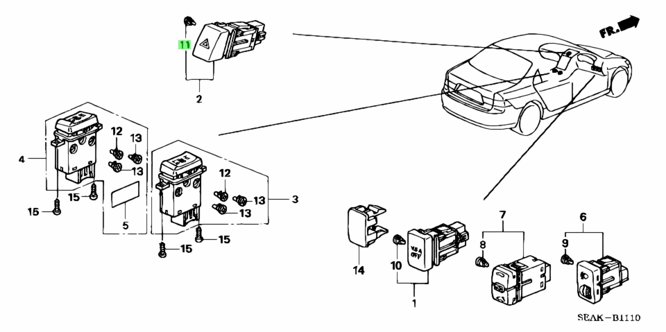 Buy Genuine Honda 35851SEAE11 (35851-SEA-E11) Bulb Comp. (14V 40Ma ...