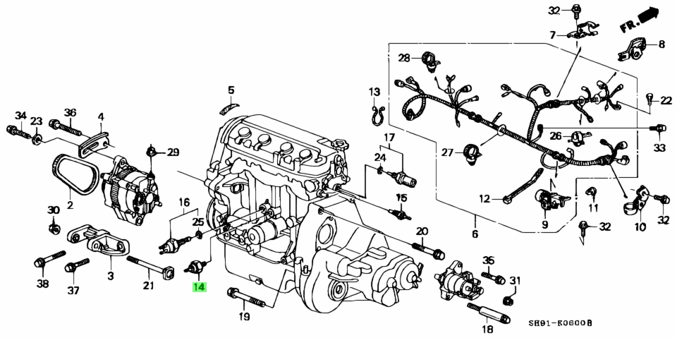 Двигатель r18a honda схема