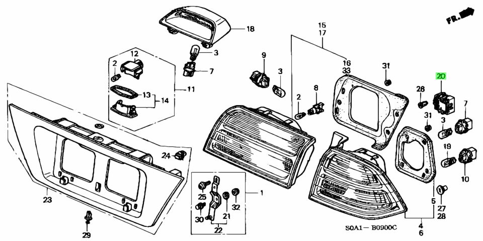 Buy Genuine Honda 37540S84A01 (37540-S84-A01) Sensor, Stop Lamp Failure ...