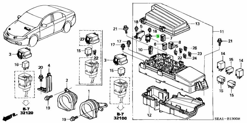 Buy Genuine Honda 38232SDAA01 (38232-SDA-A01) Fuse B, Multi Block (40A ...