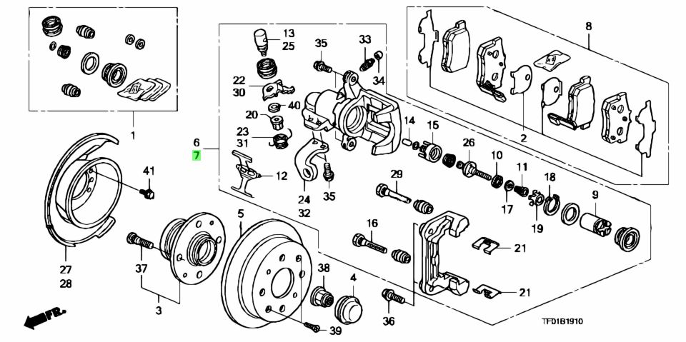 Buy Genuine Honda 43019TF0010 (43019-TF0-010) Caliper Sub Assy., L. Rr ...