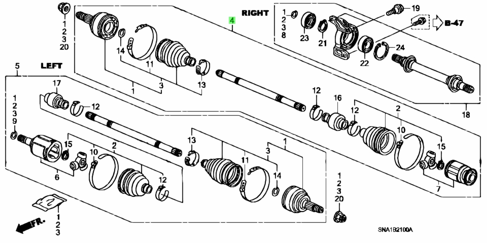 Buy Genuine Honda 44305SNAN01 (44305-SNA-N01) Driveshaft Assy., R. for ...