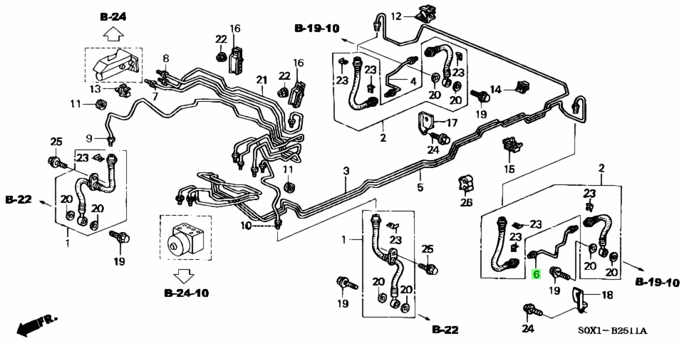 Buy Genuine Honda 46361S0XA00 (46361-S0X-A00) Pipe Comp. E, Brake ...