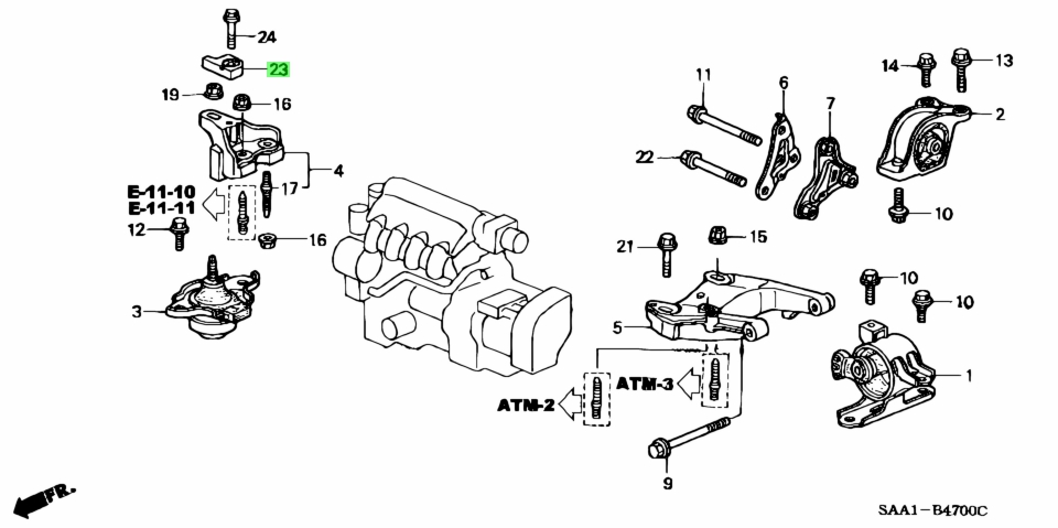 Buy Genuine Honda 50830SAAE01 (50830-SAA-E01) Mass, Side Mounting ...