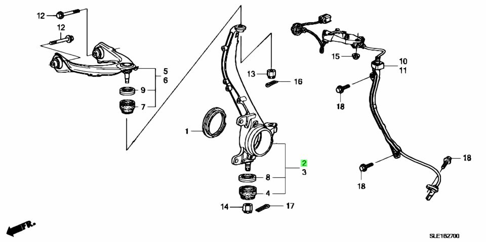 Buy Genuine Honda 51210SLE000 (51210-SLE-000) Knuckle Sub-Assy for ...