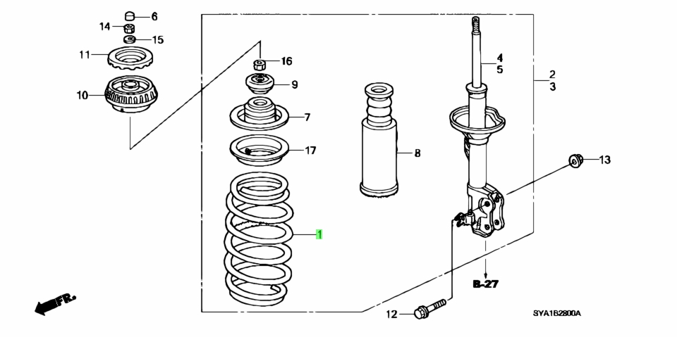 Buy Genuine Honda 51401SYCN12 (51401-SYC-N12) Spring, Front for Honda ...