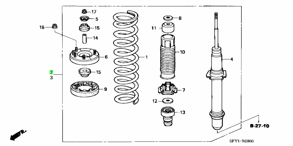 Buy Genuine Honda 51601SFYJ02 (51601-SFY-J02) Shock Absorber for Honda ...