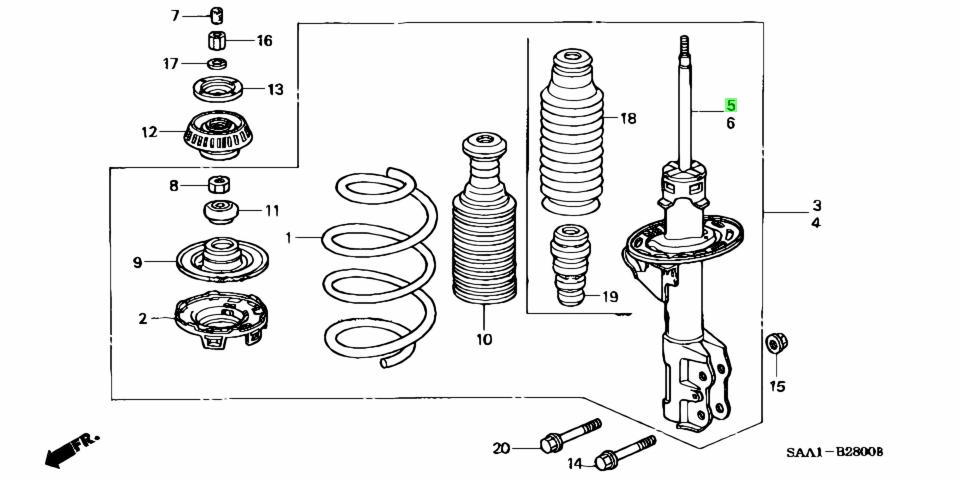 Buy Genuine Honda 51605saa033 (51605-saa-033) Shock Absorber For Honda 