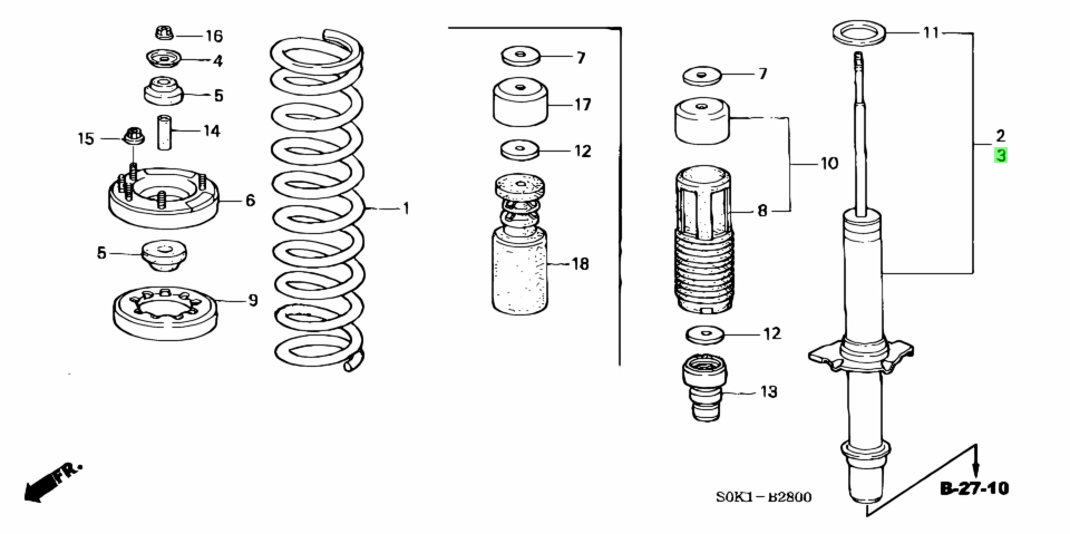 Buy Genuine Honda 51606S0KA13 (51606-S0K-A13) Shock Absorber. Prices ...