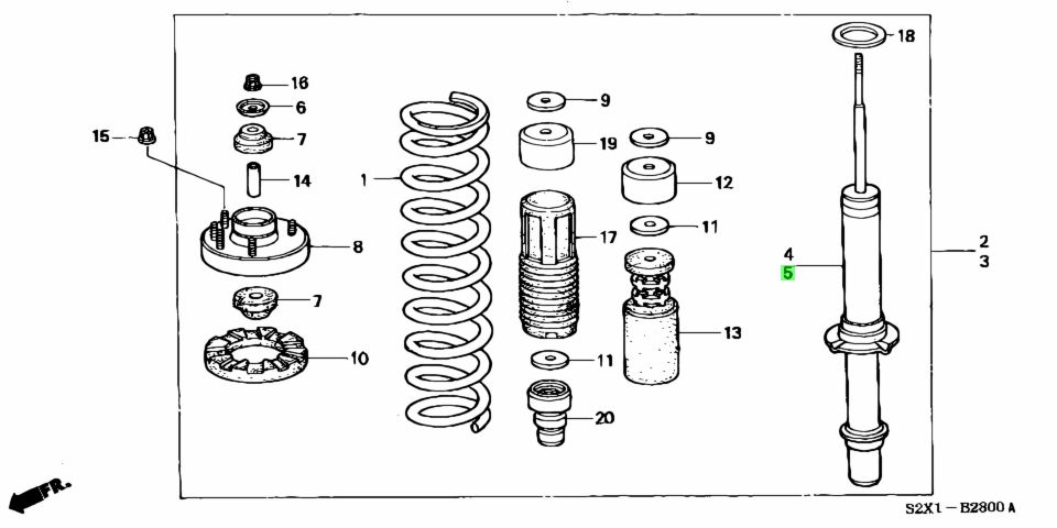 Buy Genuine Honda 51606S4X013 (51606-S4X-013) Shock Absorber for Honda ...