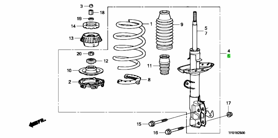 Buy Genuine Honda 51620TF0J23 (51620-TF0-J23) Shock Absorber for Honda ...