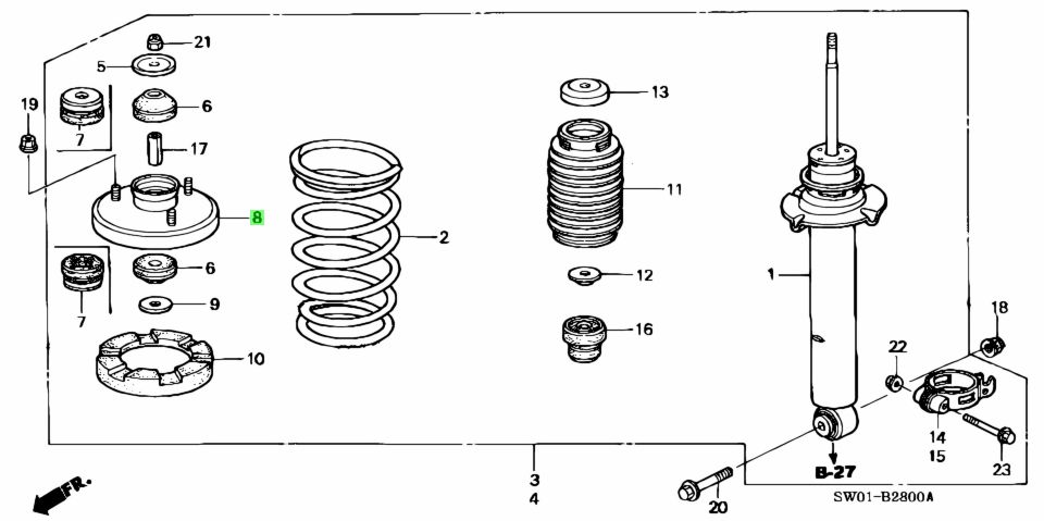 Buy Genuine Honda 51675SL0013 (51675-SL0-013) Base, Shock Absorber ...