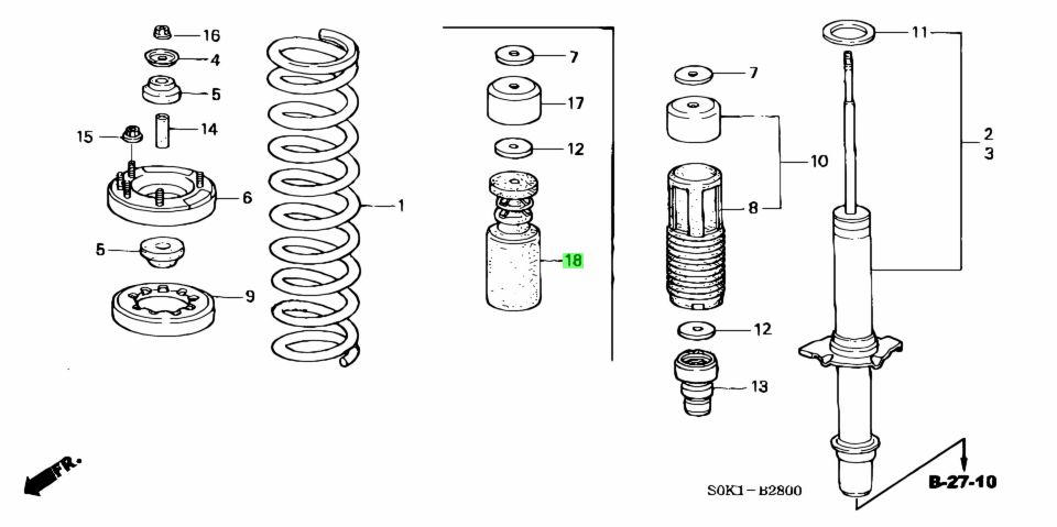 Buy Genuine Honda 51722S84A01 (51722-S84-A01) Rubber, Fr. Bump Stopper ...