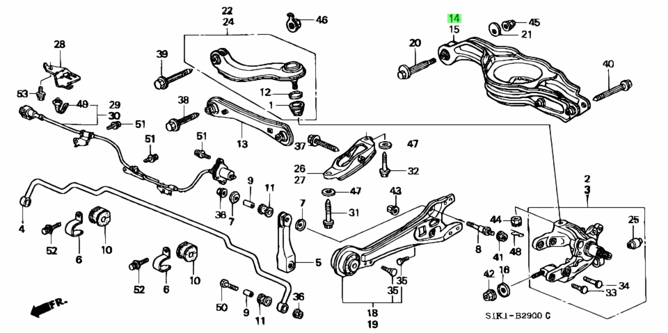 Buy Genuine Honda 52355SX0020 (52355-SX0-020) Arm Comp. B, R. Rr. Lower ...