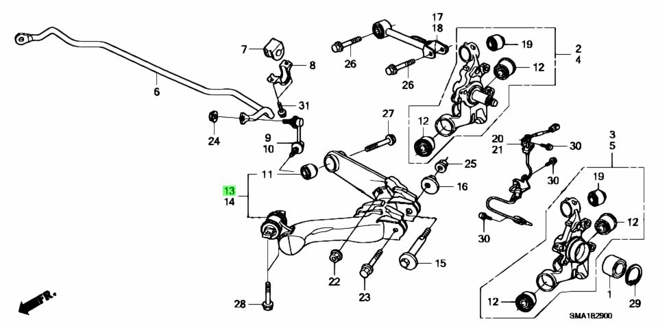 Хонда срв задняя подвеска схема