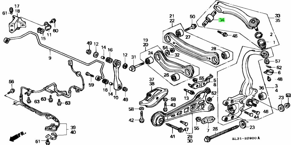 Подвеска хонда тюнинг Купить Honda 52393SM4013 (52393-SM4-013) Сайлентблок. Цены, быстрая доставка, фо