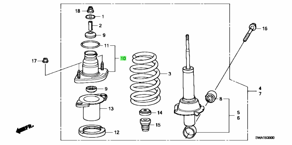 Buy Genuine Honda 52675SWAA02 (52675-SWA-A02) Base, Rr. Shock Absorber ...