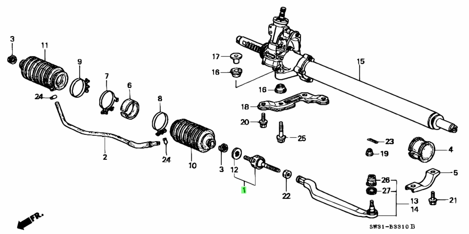 Схема рулевой рейки хонда срв 3