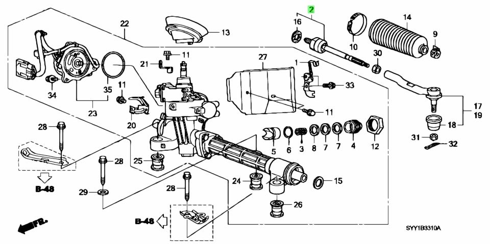 Схема рулевой рейки хонда срв 3