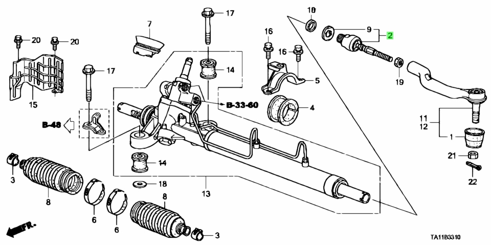 Схема рулевой рейки хонда срв 3