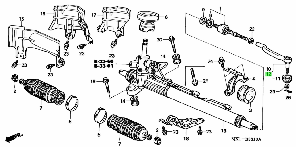 Схема рулевой рейки хонда срв 3