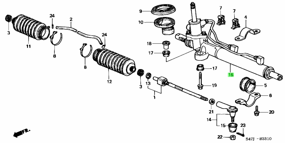 Схема рулевой рейки хонда срв 3