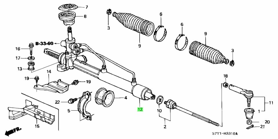 Схема рулевой рейки хонда срв 3
