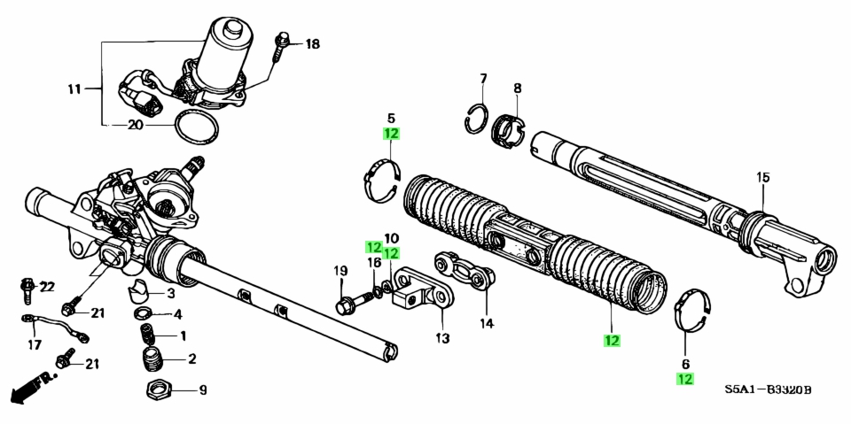 Схема рулевой рейки хонда срв 3