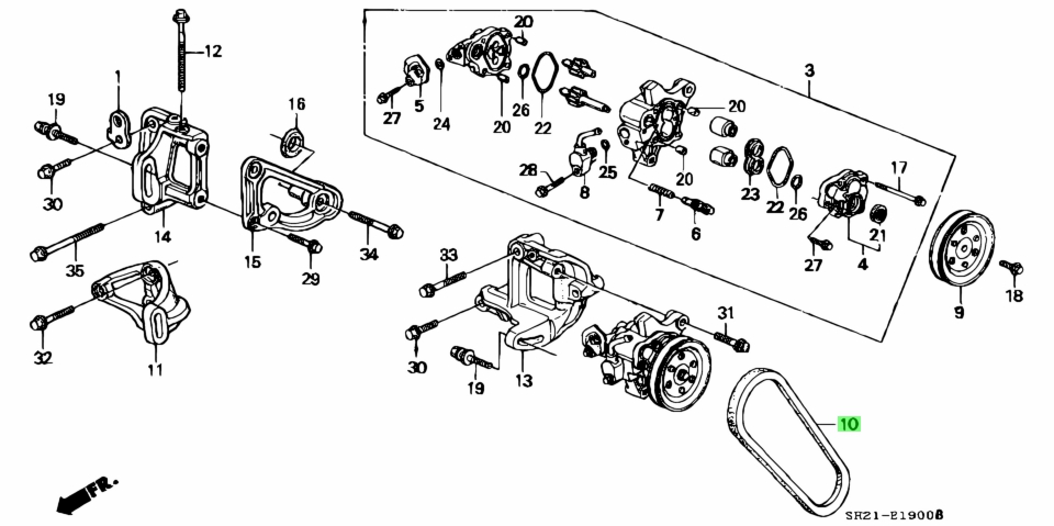 Buy Genuine Honda 56992PM3003 (56992-PM3-003) Belt, Power Steering Pump ...