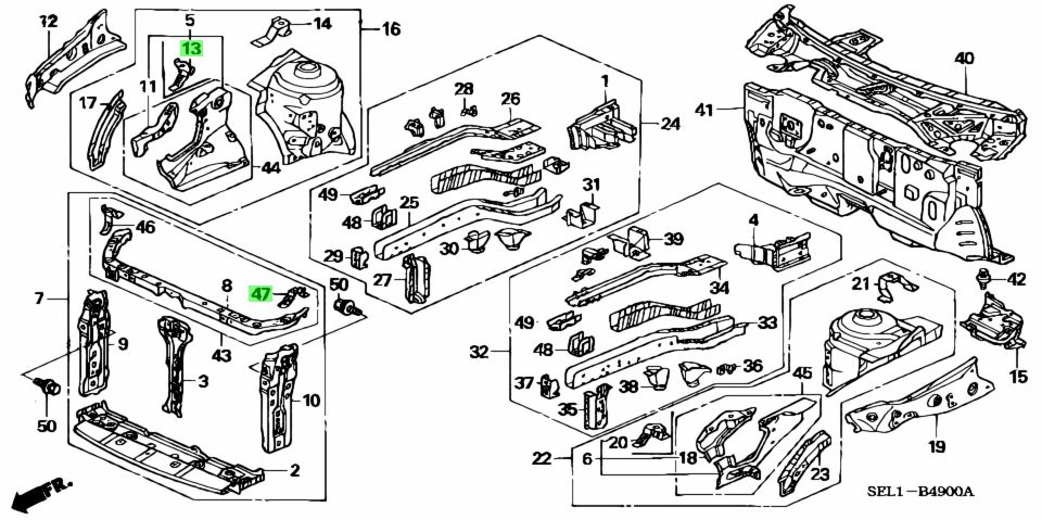 Buy Genuine Honda 60618SELT00ZZ (60618-SEL-T00ZZ) Bracket, R. Fr