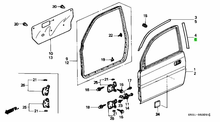 Buy Genuine Honda 67366S50003ZA (67366-S50-003ZA) Tape, L. Sash Center ...