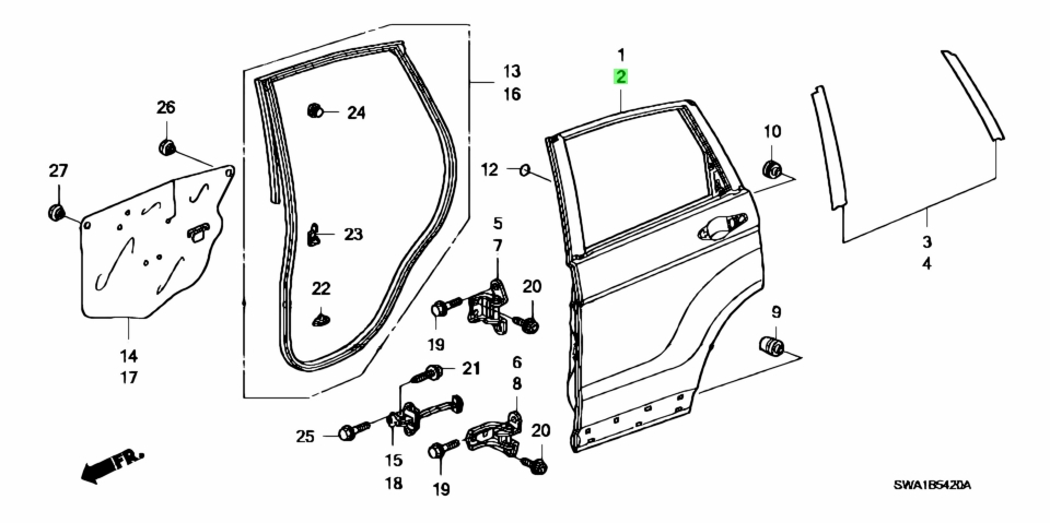 Buy Genuine Honda 67550SWAA00ZZ (67550-SWA-A00ZZ) Panel Comp., L. Rr ...