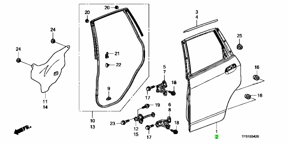 Buy Genuine Honda 67550TF0G00ZZ (67550-TF0-G00ZZ) Panel Comp., L. Rr ...