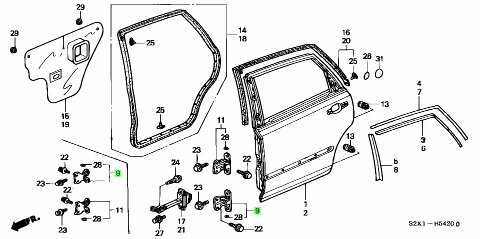 Купить Honda 67510TM8G00ZZ (67510-TM8-G00ZZ) Panel Comp., R. Rr. Door для Honda 