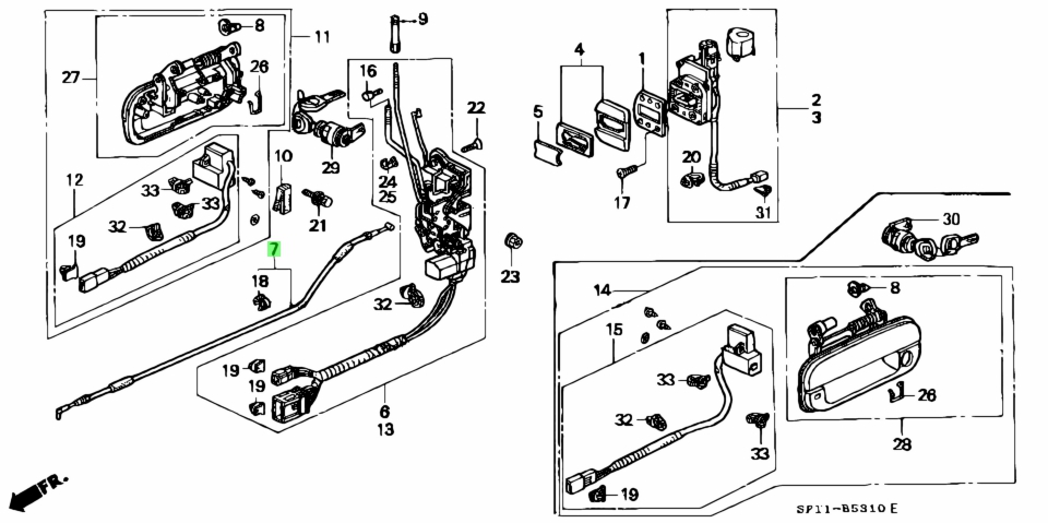 Buy Genuine Honda 72131SP1003 (72131-SP1-003) Cable Assy., Inner Handle ...