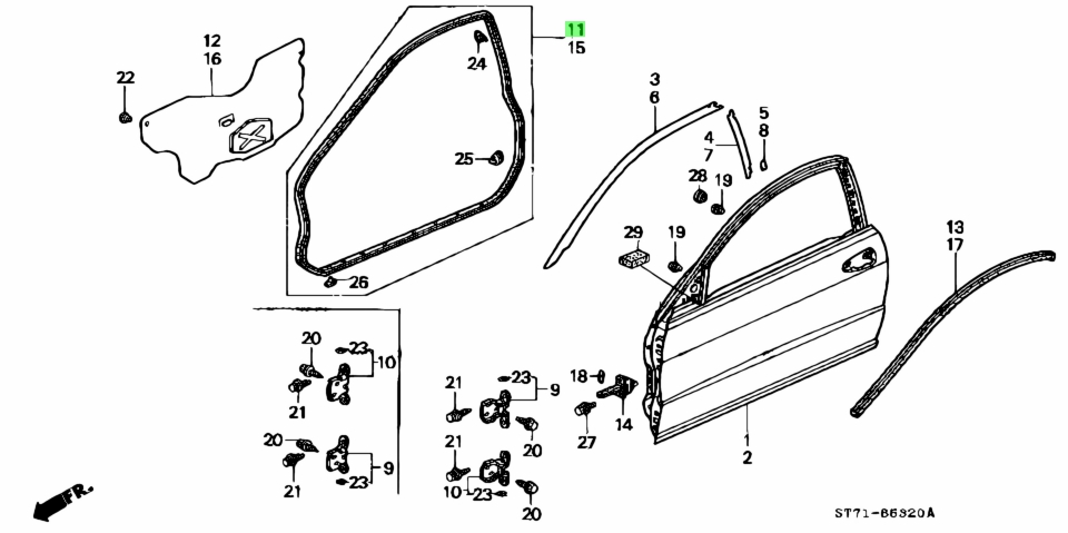 Buy Genuine Honda 72310ST7023 (72310-ST7-023) Weatherstrip, R. Door for ...