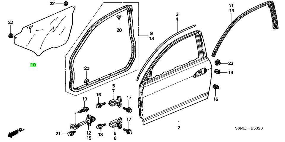 Buy Genuine Honda 72321S6M000 (72321-S6M-000) Garnish for Honda Integra ...