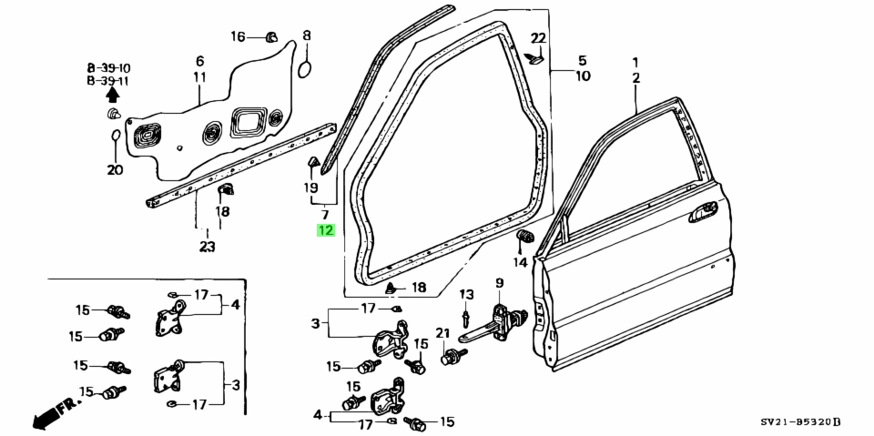 Buy Genuine Honda 72365SV2013 (72365-SV2-013) Sub Seal, L. Fr. Door for ...