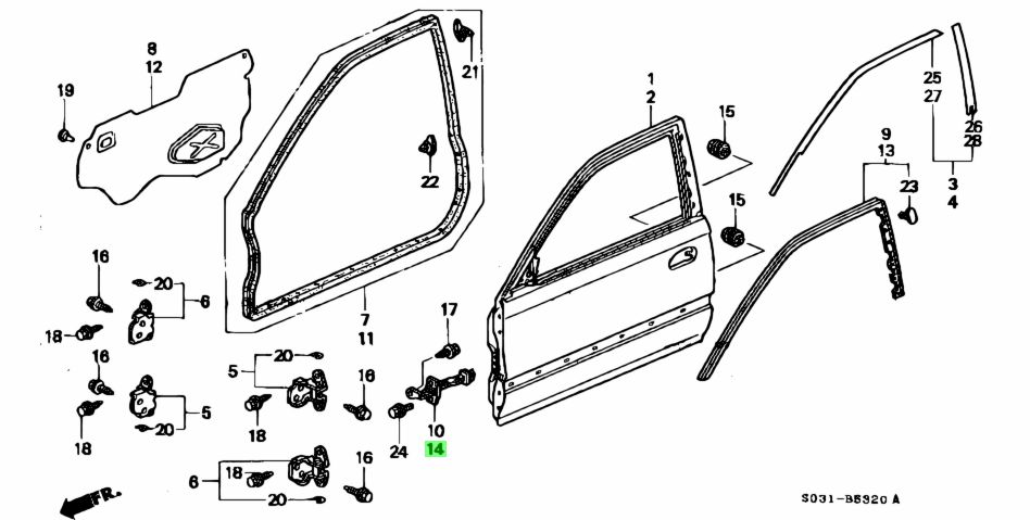 Buy Genuine Honda 72380S03003 (72380-S03-003) Checker Comp., L. Door ...