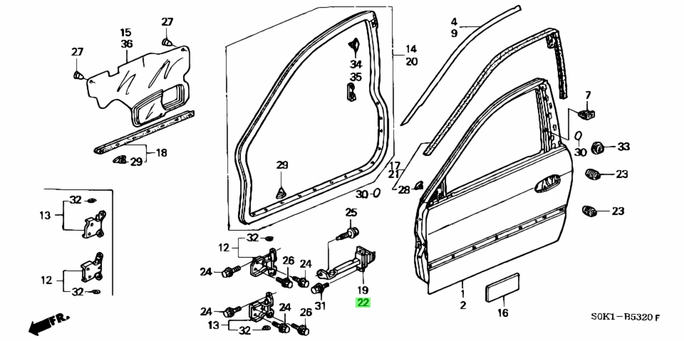 Buy Genuine Honda 72380s84a01 (72380-s84-a01) Checker Comp., L. Fr 