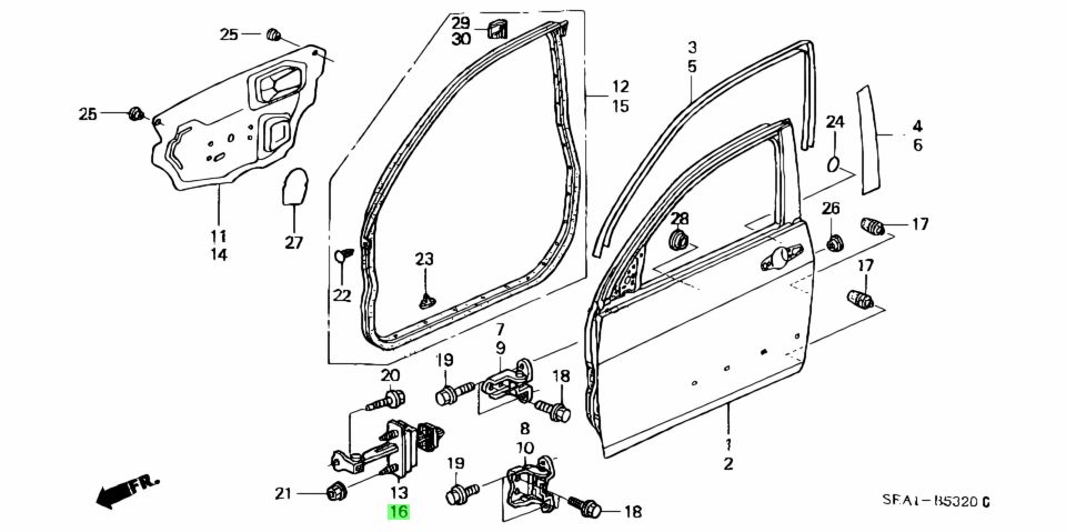 Buy Genuine Honda 72380SEAE02 (72380-SEA-E02) Checker Comp., L. Fr ...