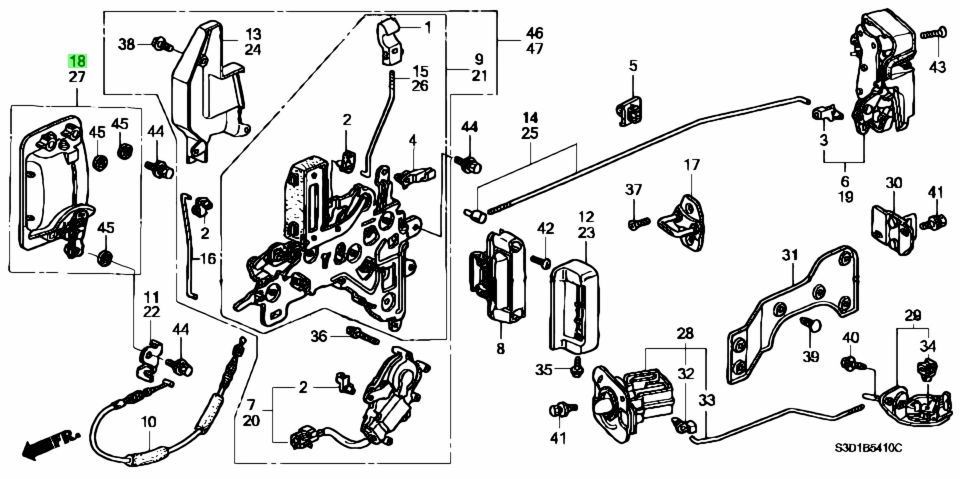 Buy Genuine Honda 72640S3C003 (72640-S3C-003) Handle, Door for Honda ...