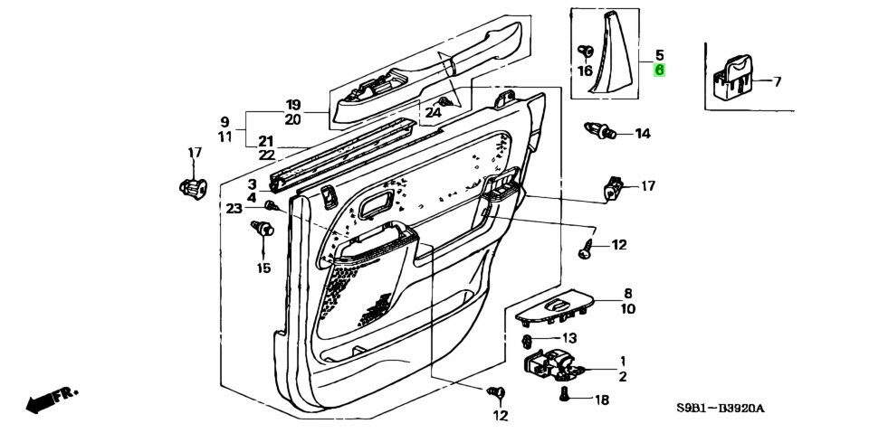 Карта двери хонда срв 3