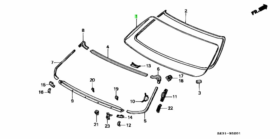 Buy Genuine Honda 73211SE3010 (73211-SE3-010) Glass, Rr. Windshield ...